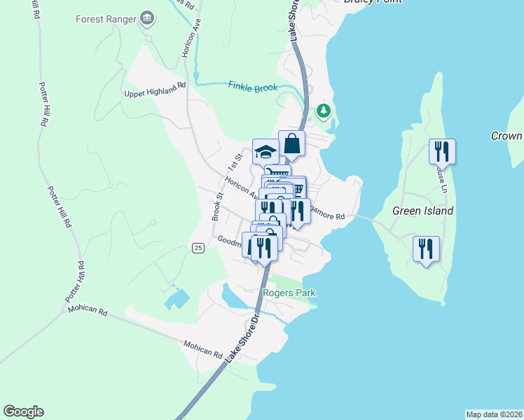 map of restaurants, bars, coffee shops, grocery stores, and more near 9 Maple Street in Bolton