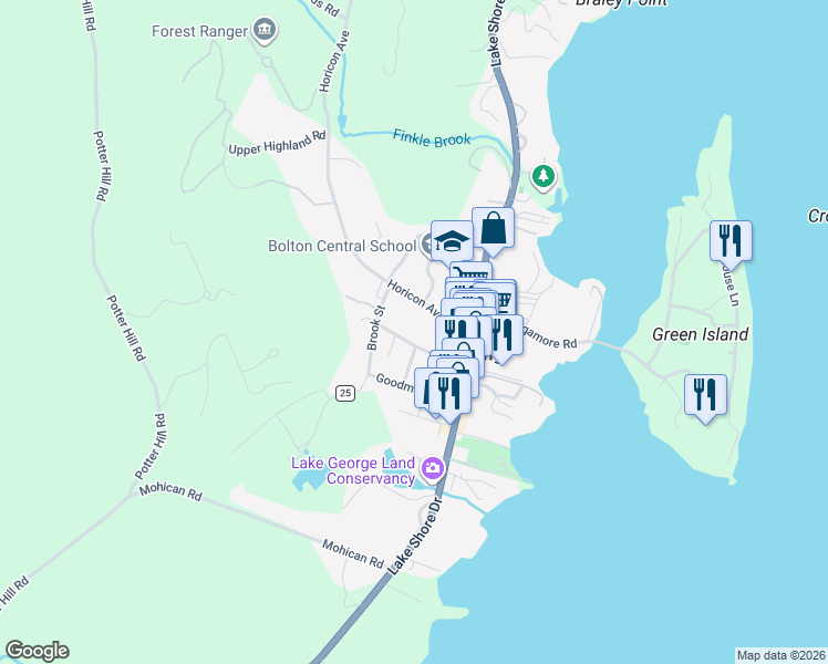 map of restaurants, bars, coffee shops, grocery stores, and more near 32 Stewart Avenue in Bolton