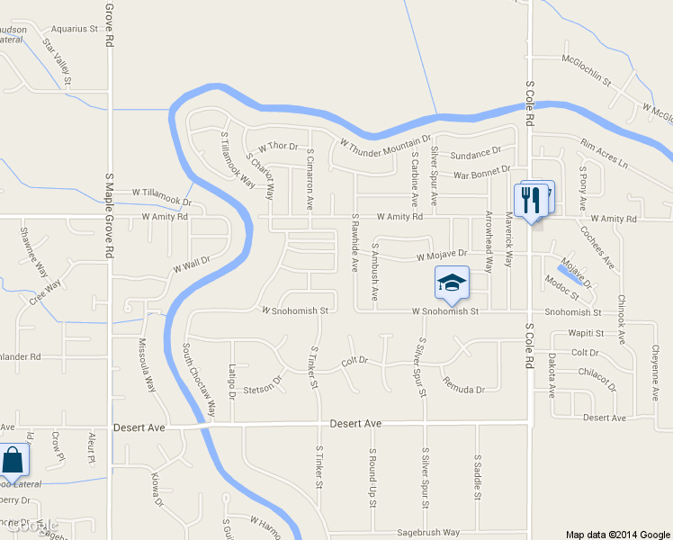 map of restaurants, bars, coffee shops, grocery stores, and more near 4884 South Tinker Avenue in Boise