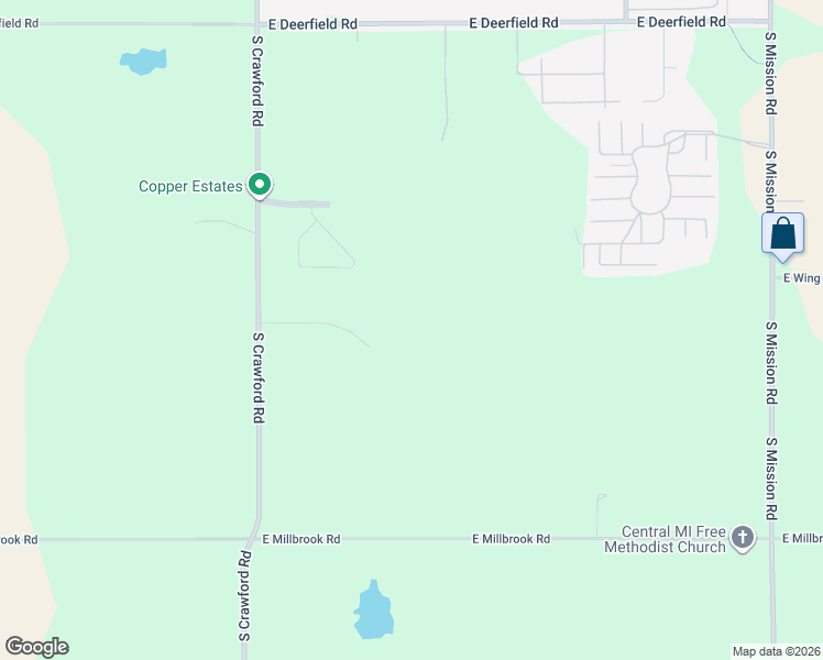 map of restaurants, bars, coffee shops, grocery stores, and more near 3167 Paddock in Mount Pleasant