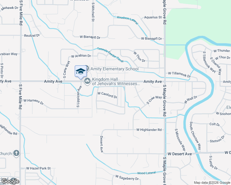 map of restaurants, bars, coffee shops, grocery stores, and more near 4737 South Silverhills Avenue in Boise