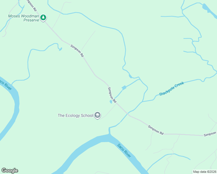 map of restaurants, bars, coffee shops, grocery stores, and more near 274 Simpson Road in Saco