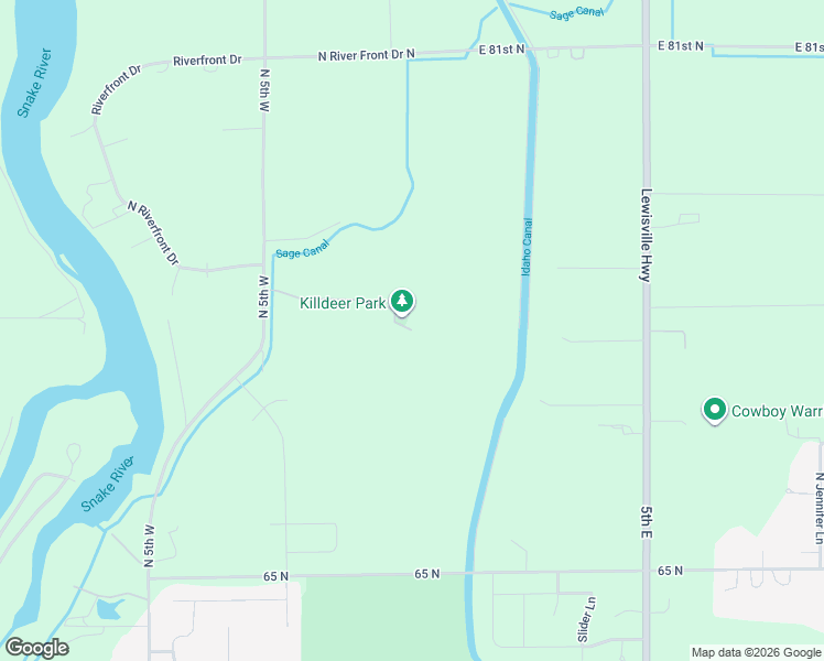 map of restaurants, bars, coffee shops, grocery stores, and more near 201 West Commons Road in Idaho Falls