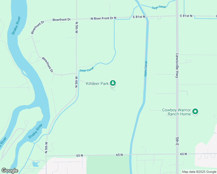 map of restaurants, bars, coffee shops, grocery stores, and more near 303 West Commons Road in Idaho Falls