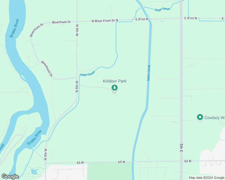 map of restaurants, bars, coffee shops, grocery stores, and more near 303 West Commons Road in Idaho Falls