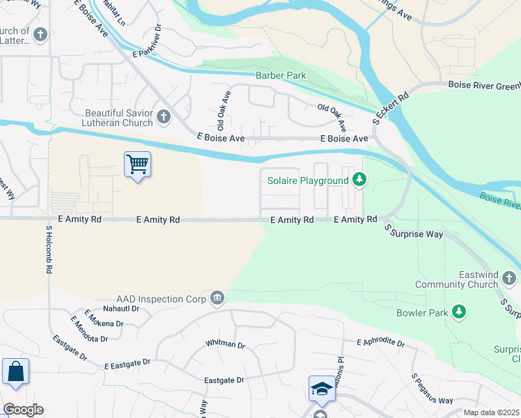map of restaurants, bars, coffee shops, grocery stores, and more near East Fort Boise Lane in Boise