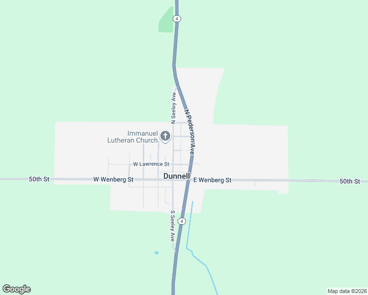 map of restaurants, bars, coffee shops, grocery stores, and more near 300 North Seeley Avenue in Dunnell