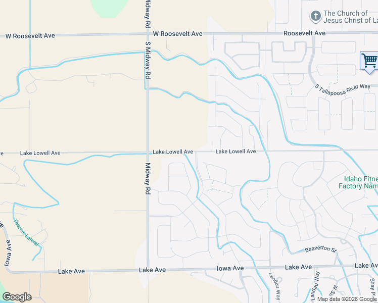 map of restaurants, bars, coffee shops, grocery stores, and more near 11855 Lake Lowell Avenue in Nampa