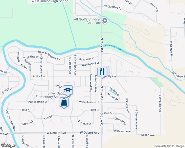 map of restaurants, bars, coffee shops, grocery stores, and more near 4570 Arrowhead Way in Boise