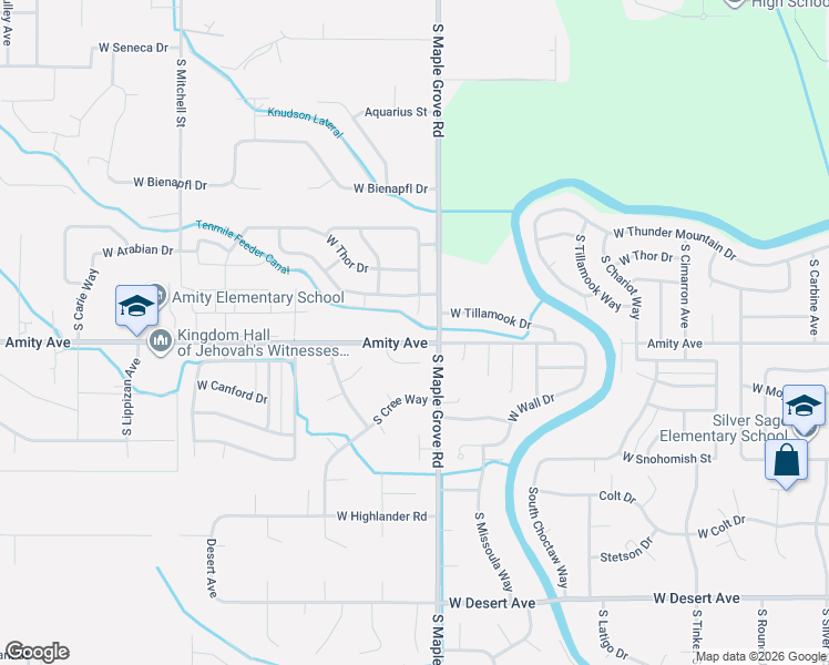 map of restaurants, bars, coffee shops, grocery stores, and more near 4585 South Maple Grove Road in Boise