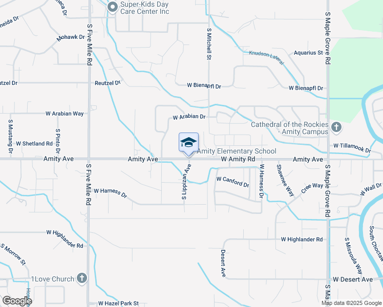 map of restaurants, bars, coffee shops, grocery stores, and more near 10000 West Amity Road in Boise