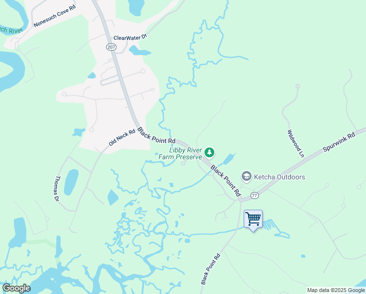 map of restaurants, bars, coffee shops, grocery stores, and more near 305 Black Point Road in Scarborough