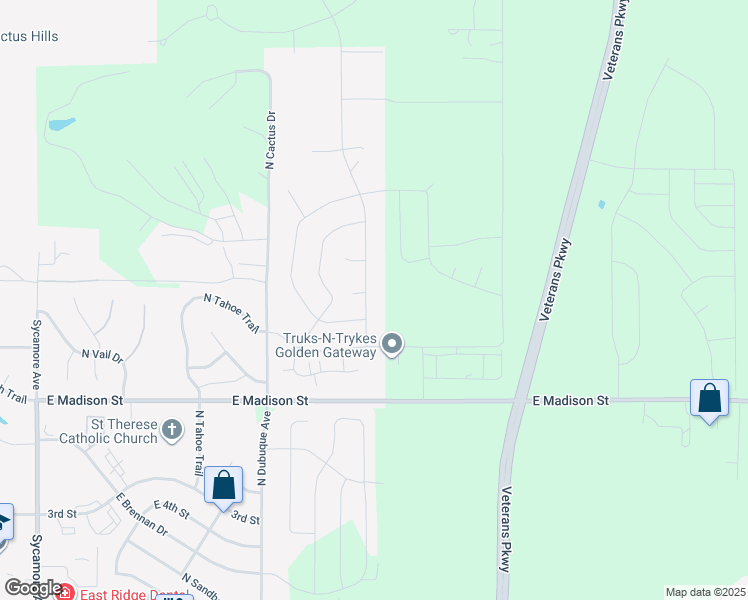 map of restaurants, bars, coffee shops, grocery stores, and more near 1516 North Maynard Lane in Sioux Falls