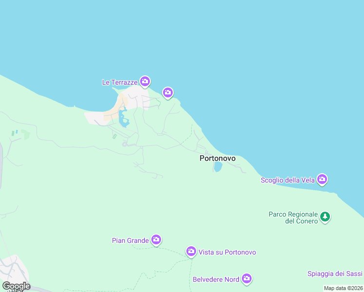map of restaurants, bars, coffee shops, grocery stores, and more near 97 Frazione Poggio in Portonovo