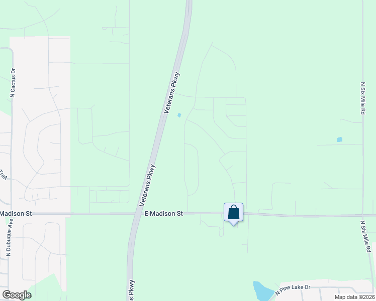 map of restaurants, bars, coffee shops, grocery stores, and more near North Powder House Road in Sioux Falls