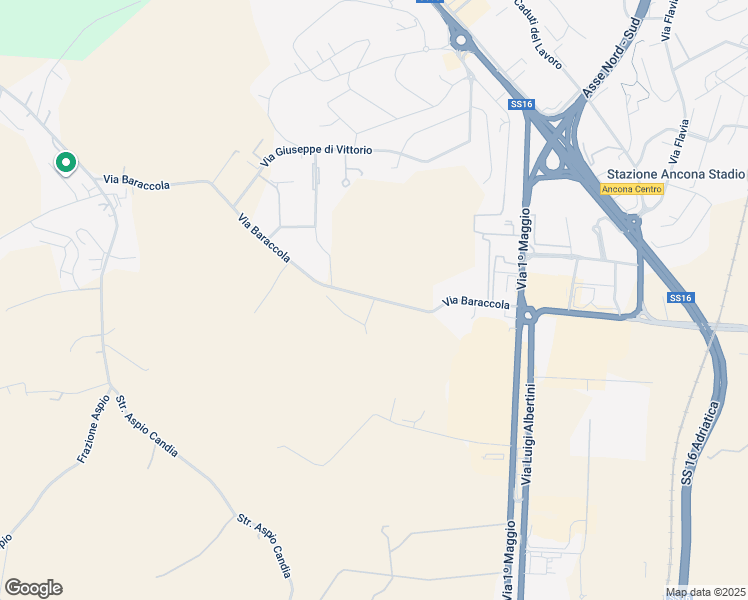 map of restaurants, bars, coffee shops, grocery stores, and more near 64 Via Baraccola in Provincia di Ancona