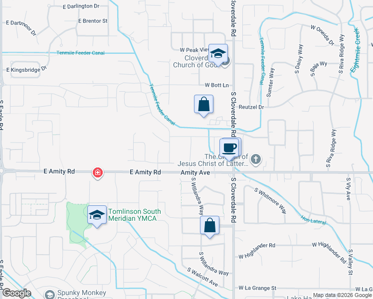 map of restaurants, bars, coffee shops, grocery stores, and more near 12360 West Arabian Drive in Boise