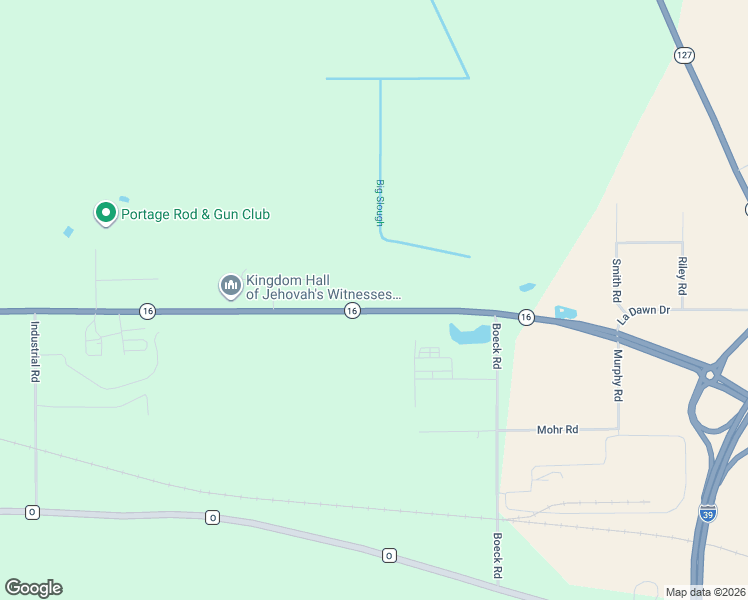 map of restaurants, bars, coffee shops, grocery stores, and more near W10204 Wisconsin 16 in Portage