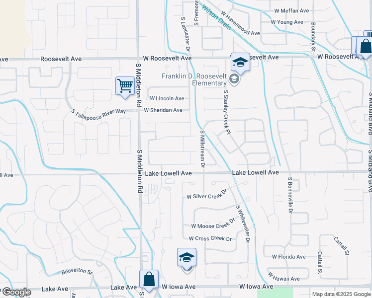 map of restaurants, bars, coffee shops, grocery stores, and more near 2196 West Yellowbell Street in Nampa