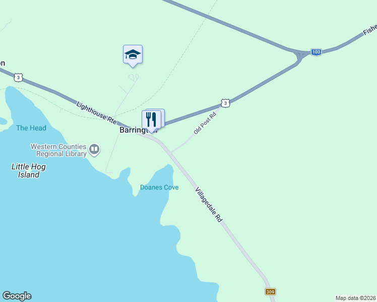 map of restaurants, bars, coffee shops, grocery stores, and more near 73 Old Post Road in Barrington