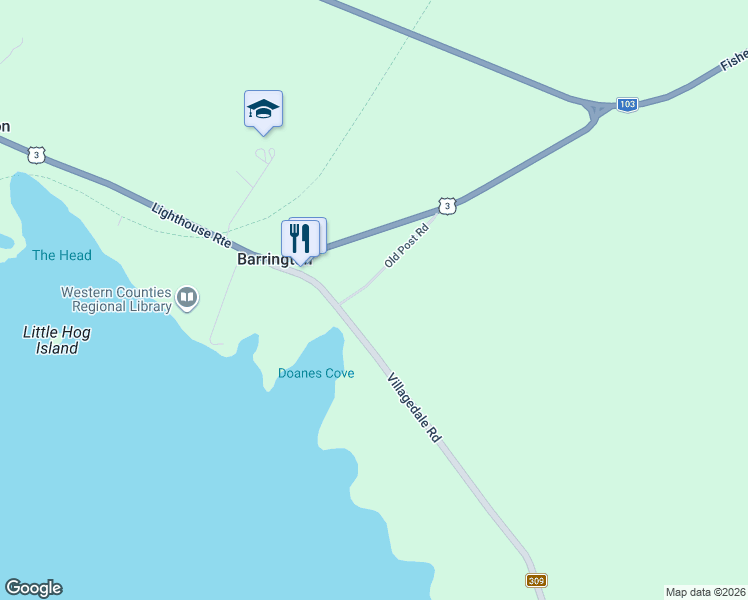 map of restaurants, bars, coffee shops, grocery stores, and more near 73 Old Post Road in Barrington