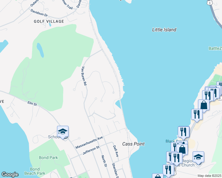 map of restaurants, bars, coffee shops, grocery stores, and more near 122 Natures View Drive in Laconia