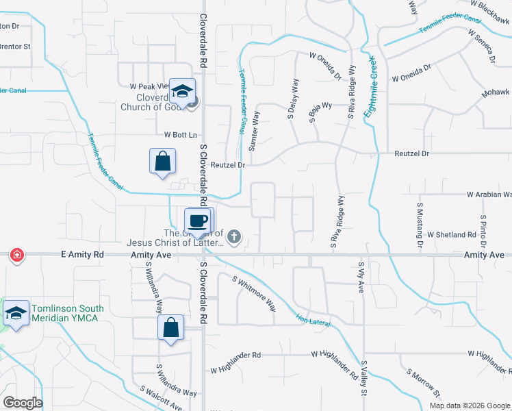 map of restaurants, bars, coffee shops, grocery stores, and more near 11932 West Cedarstone Street in Boise