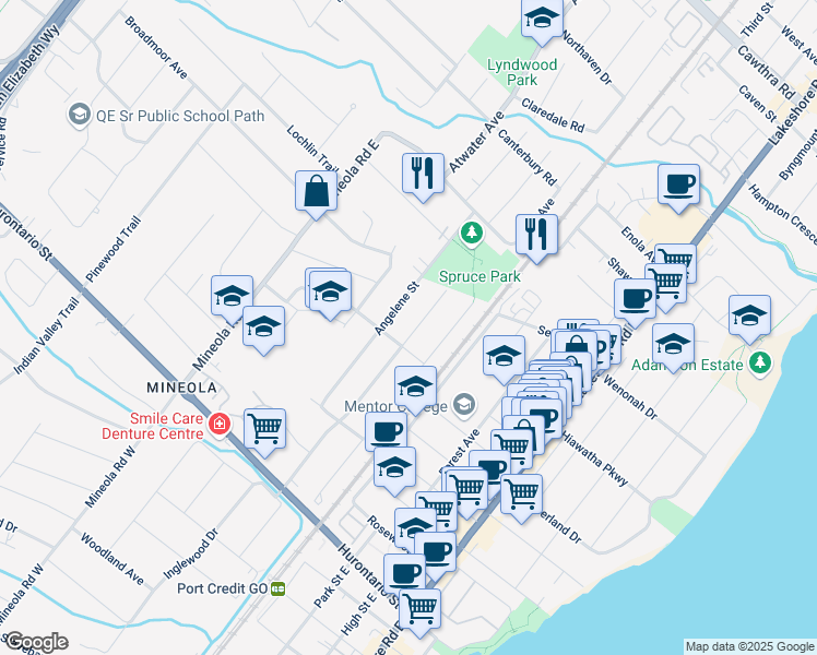 map of restaurants, bars, coffee shops, grocery stores, and more near 209 Eaglewood Boulevard in Mississauga