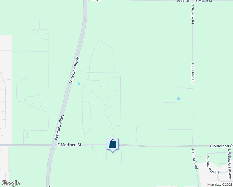 map of restaurants, bars, coffee shops, grocery stores, and more near 6668 East Madison Street in Sioux Falls