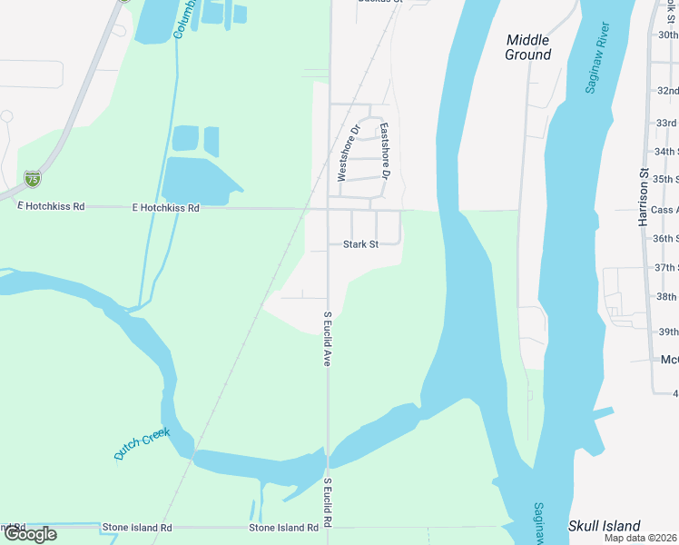 map of restaurants, bars, coffee shops, grocery stores, and more near 3661 South Euclid Avenue in Bay City