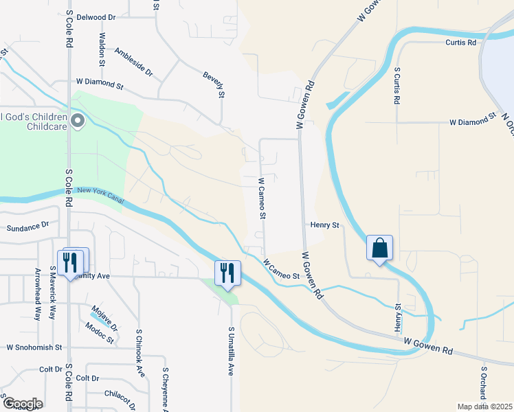 map of restaurants, bars, coffee shops, grocery stores, and more near 4205 Banner Street in Boise