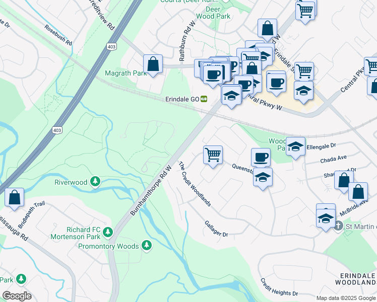 map of restaurants, bars, coffee shops, grocery stores, and more near 3680 Galeair Court in Mississauga