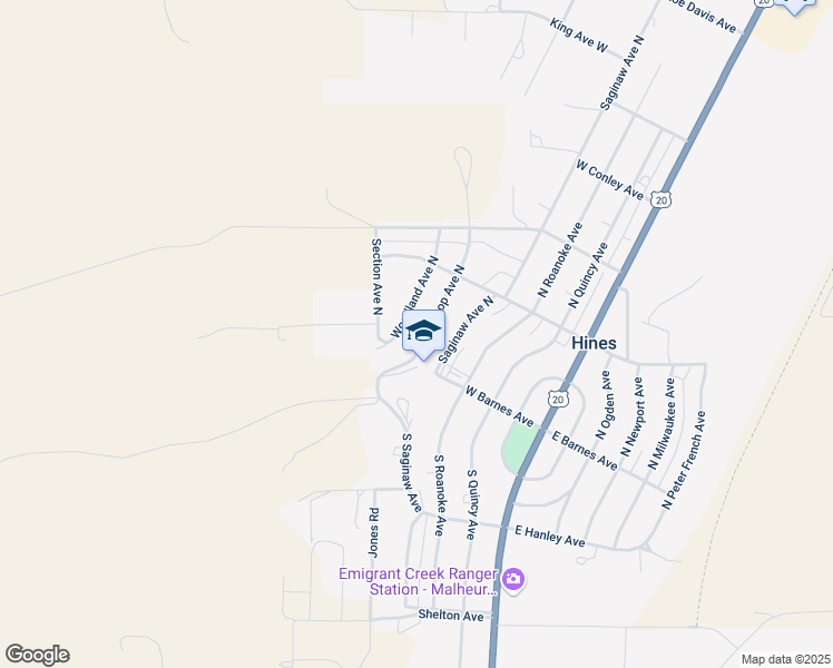 map of restaurants, bars, coffee shops, grocery stores, and more near 104 Hilltop Avenue North in Hines