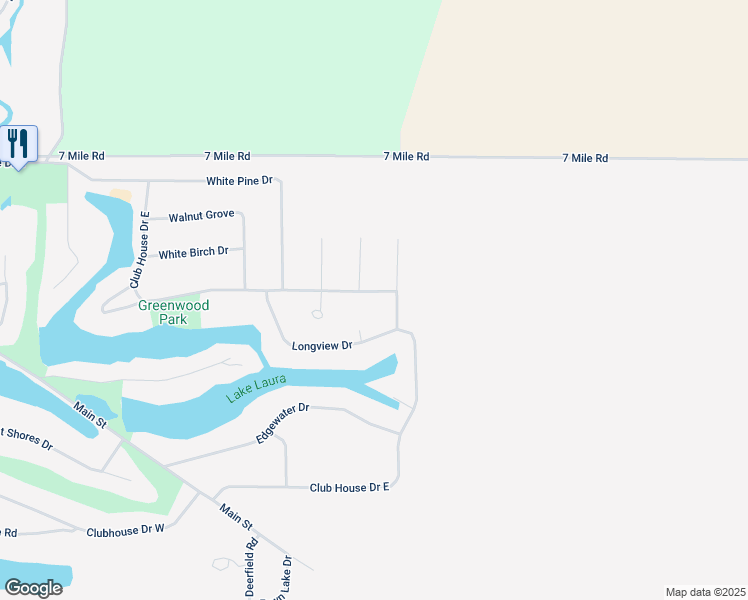 map of restaurants, bars, coffee shops, grocery stores, and more near 6597 Club House Drive East in Stanwood