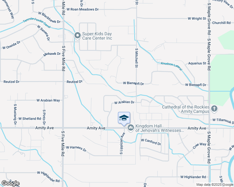 map of restaurants, bars, coffee shops, grocery stores, and more near 10024 West Sandy River Drive in Boise