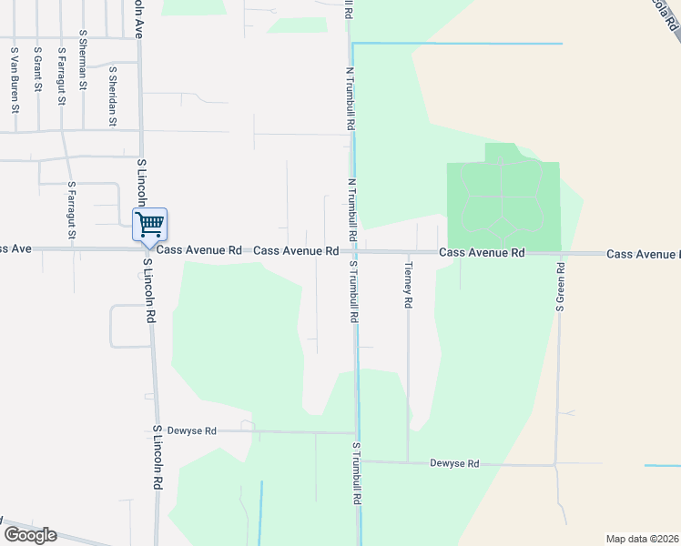 map of restaurants, bars, coffee shops, grocery stores, and more near 44 South Trumbull Road in Bay City