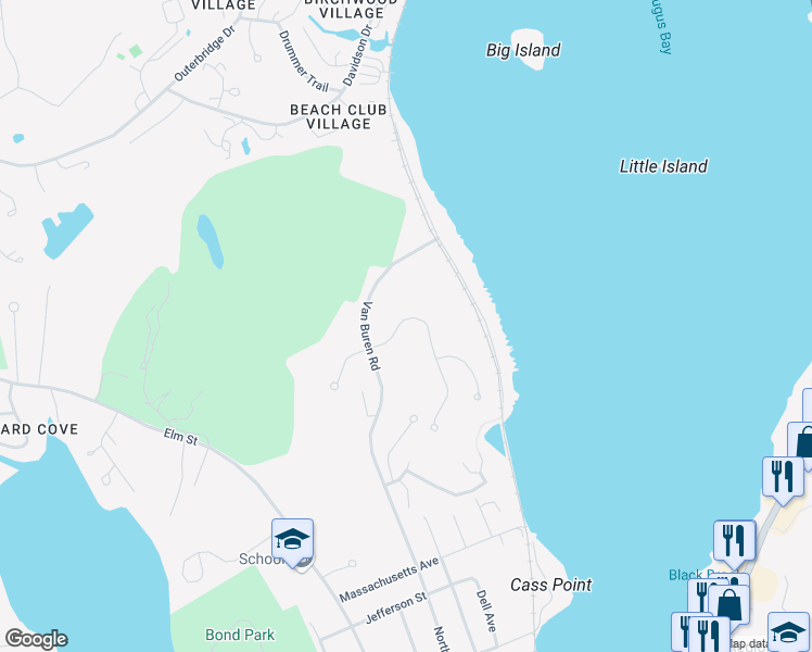 map of restaurants, bars, coffee shops, grocery stores, and more near 37 Natures View Drive in Laconia