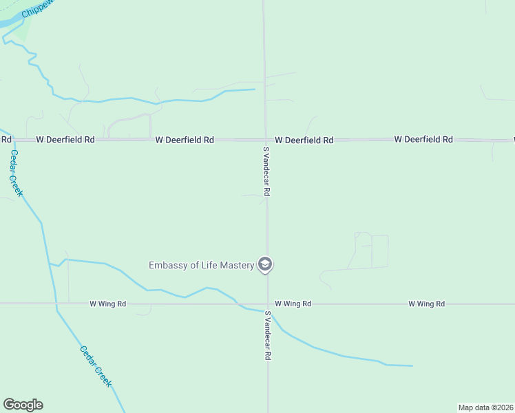 map of restaurants, bars, coffee shops, grocery stores, and more near 5076-5398 South Vandecar Road in Mount Pleasant