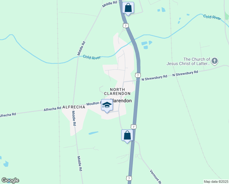 map of restaurants, bars, coffee shops, grocery stores, and more near 363 Route 7b North in Clarendon