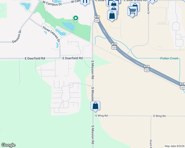 map of restaurants, bars, coffee shops, grocery stores, and more near 5280 South Mission Road in Mount Pleasant