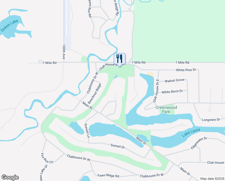 map of restaurants, bars, coffee shops, grocery stores, and more near 6807 Beechnut Court in Stanwood