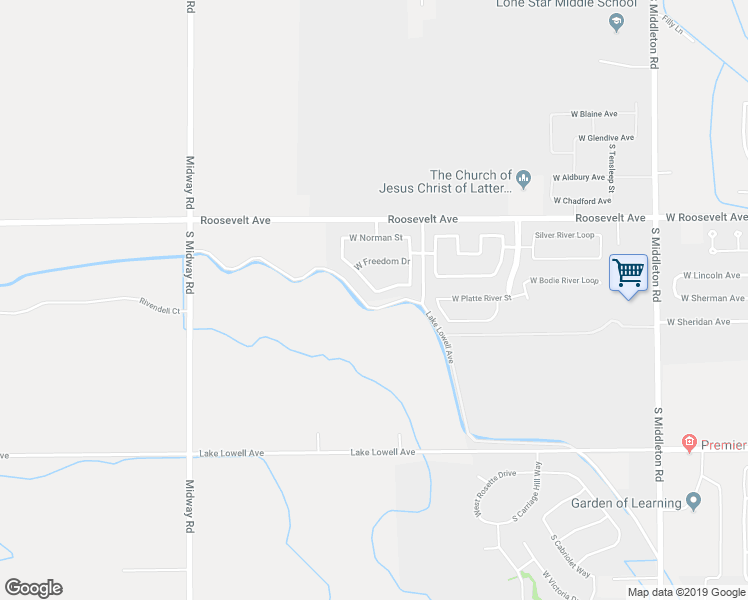 map of restaurants, bars, coffee shops, grocery stores, and more near 13349 South Stockbridge Way in Nampa