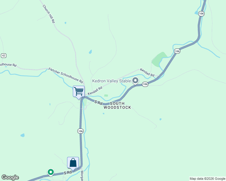 map of restaurants, bars, coffee shops, grocery stores, and more near 6103 Kendall Road in Woodstock