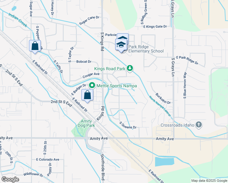 map of restaurants, bars, coffee shops, grocery stores, and more near 312 Palace Way in Nampa