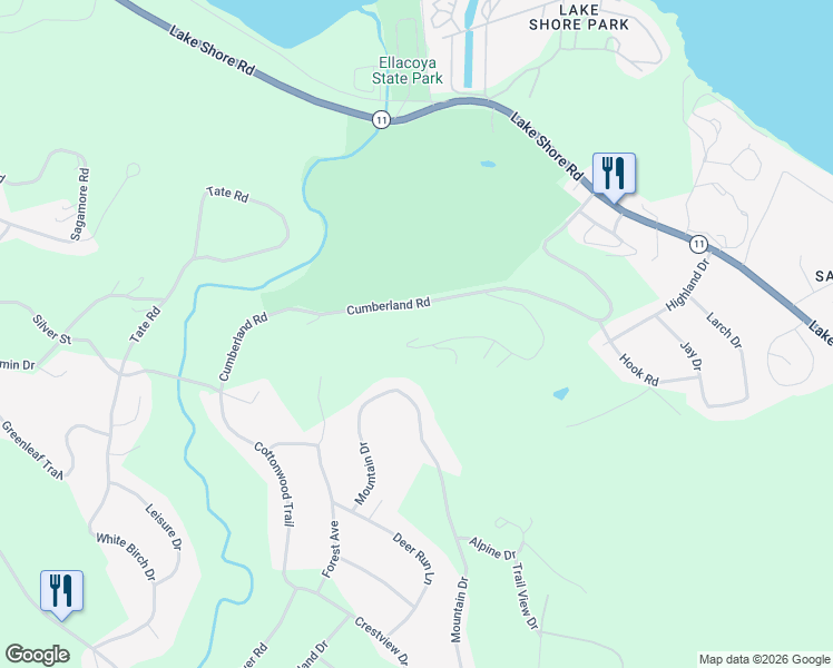 map of restaurants, bars, coffee shops, grocery stores, and more near 90 Briarcliff Road in Gilford