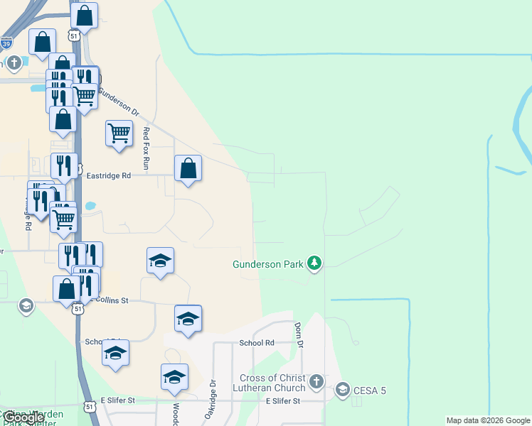 map of restaurants, bars, coffee shops, grocery stores, and more near 617 Cardinal Court in Portage
