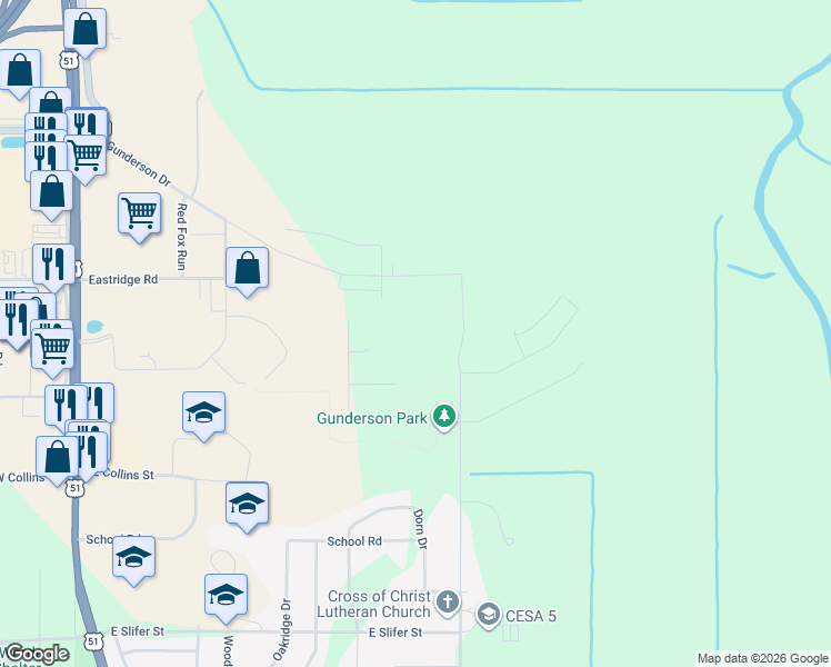 map of restaurants, bars, coffee shops, grocery stores, and more near 626 Cardinal Court in Portage