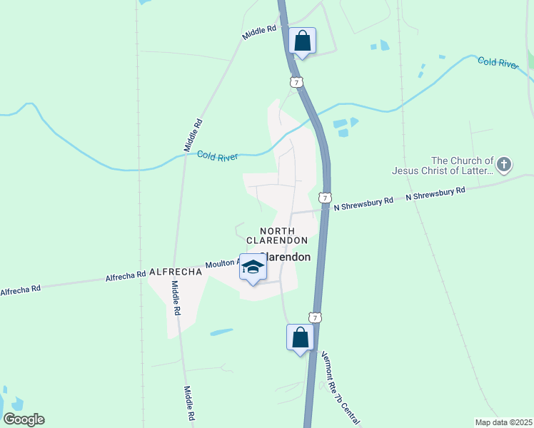 map of restaurants, bars, coffee shops, grocery stores, and more near 363 Route 7b North in Clarendon