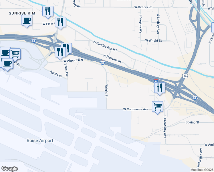 map of restaurants, bars, coffee shops, grocery stores, and more near 3948 Development Avenue in Boise