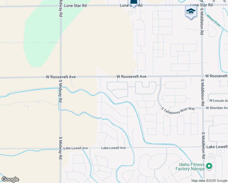 map of restaurants, bars, coffee shops, grocery stores, and more near 11602 West Freedom Drive in Nampa